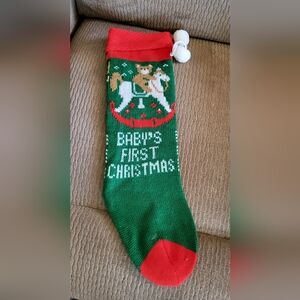 VTG 1980 Baby First Christmas Stocking